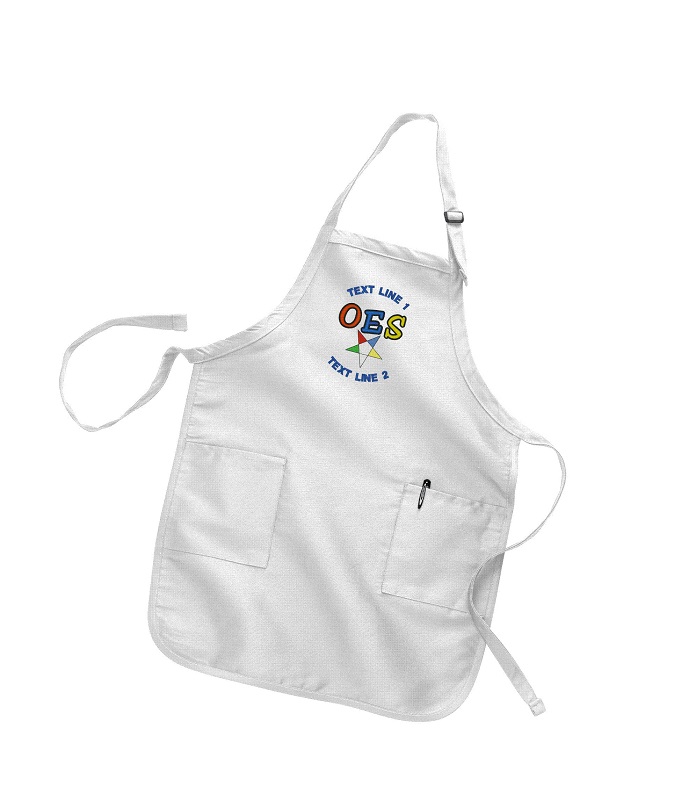 (image for) OES Eastern Star Full Length Apron w/ Pockets